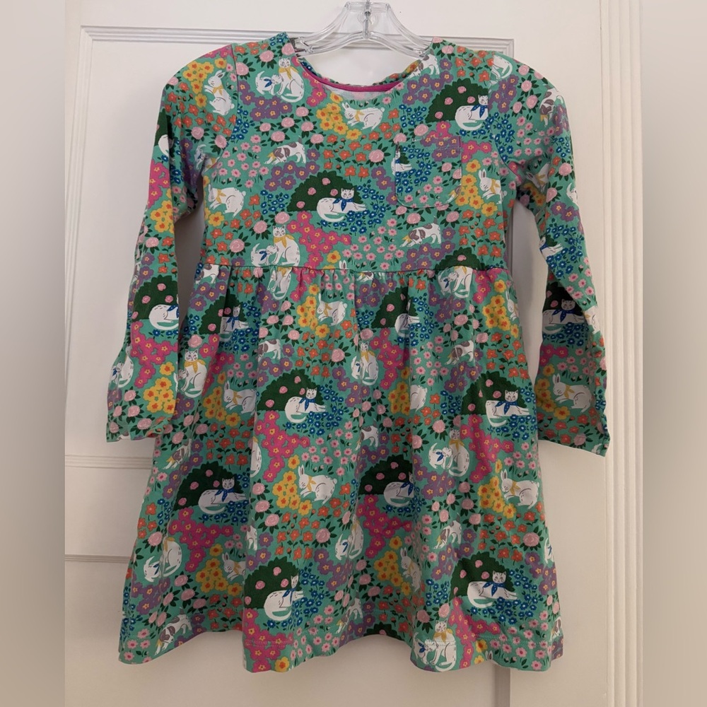 Mini Boden cat long sleeve dress 9-10 yr girls